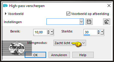 Aanpassen - Scherpte - Highpass-verscherpen