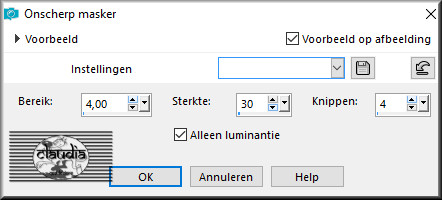 Aanpassen - Scherpte - Onscherp masker