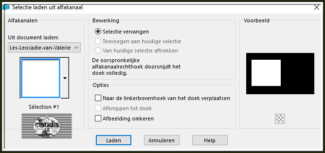 Selecties - Selectie laden/opslaan - Selectie laden uit alfkanaal : Sélection #1