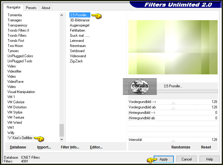 Effecten - Insteekfilters - <I.C.NET Software> - Filters Unlimited 2.0 - °v° Kiwi's Oelfilter - 3,5 Promille