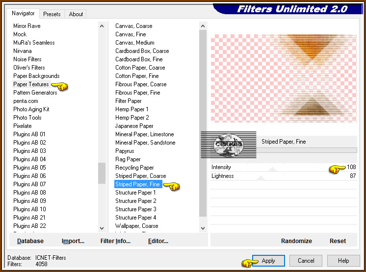 Effecten - Insteekfilters - <I.C.NET Software> - Filters Unlimited 2.0 - Paper Textures - Striped Paper, Fine