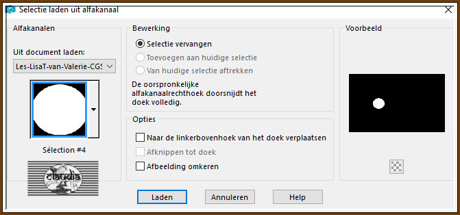 Selecties - Selectie laden/opslaan - Selectie laden uit alfkanaal : Sélection #4