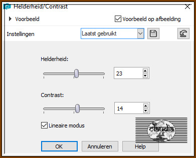 Aanpassen - Helderheid en contrast - Helderheid/contrast