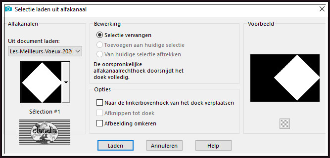 Selecties - Selectie laden/opslaan - Selectie laden uit alfakanaal : Sélection #1