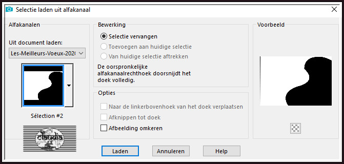 Selecties - Selectie laden/opslaan - Selectie laden uit alfakanaal : Sélection #2