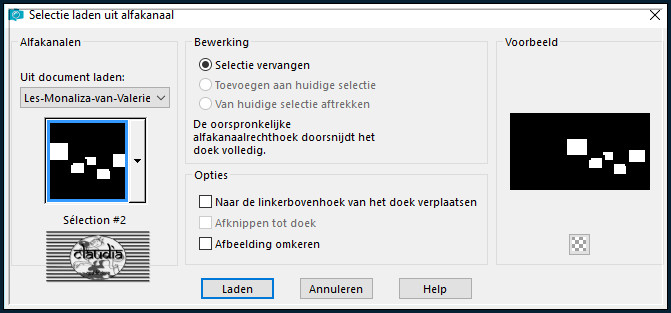 Selecties - Selectie laden/opslaan - Selectie laden uit alfakanaal : Sélection #2