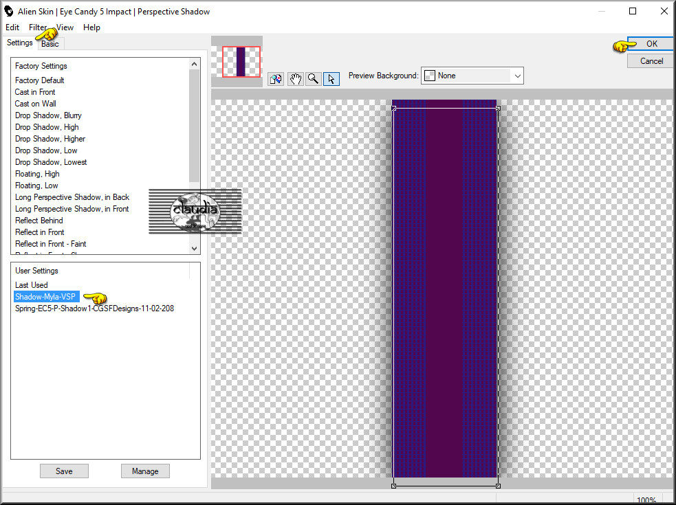 Effecten - Insteekfilters - Alien Skin Eye Candy 5 : Impact - Perspective Shadow