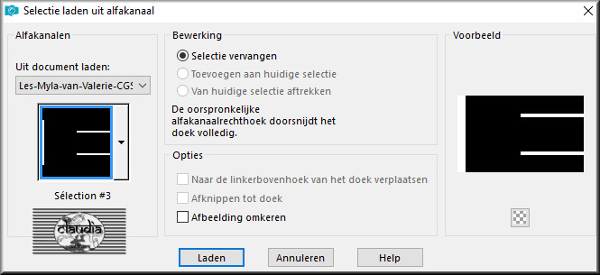 Selecties - Selectie laden/opslaan - Selectie laden uit alfakanaal : Sélection #3