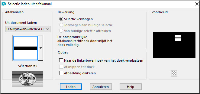 Selecties - Selectie laden/opslaan - Selectie laden uit alfakanaal : Sélection #5