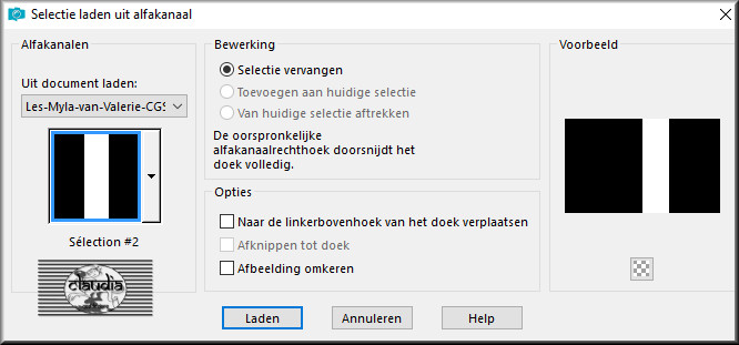 Selecties - Selectie laden/opslaan - Selectie laden uit alfakanaal : Sélection #2