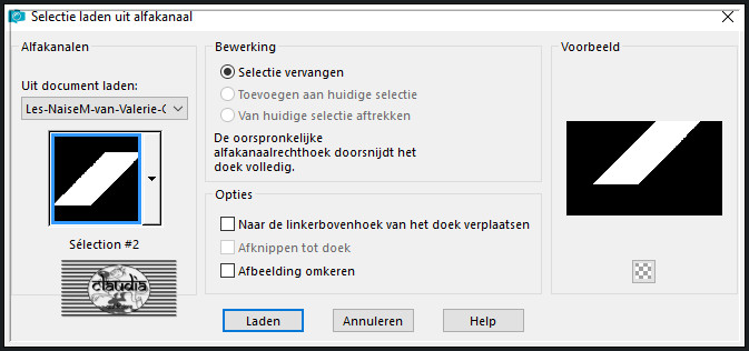 Selecties - Selectie laden/opslaan - Selectie laden uit alfakanaal : Sélection #2