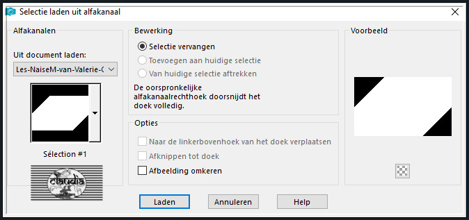 Selecties - Selectie laden/opslaan - Selectie laden uit alfakanaal : Sélection #1