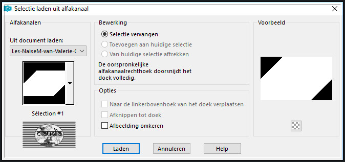 Selecties - Selectie laden/opslaan - Selectie laden uit alfakanaal : Sélection #1