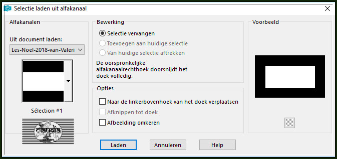 Selecties - Selectie laden/opslaan - Selectie laden uit alfakanaal : Sélection #1