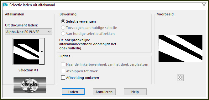 Selecties - Selectie laden/opslaan - Selectie laden uit alfakanaal : Sélection #1