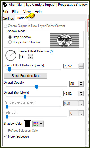 Effecten - Insteekfilters - Alien Skin Eye Candy 5 : Impact - Perspective Shadow 