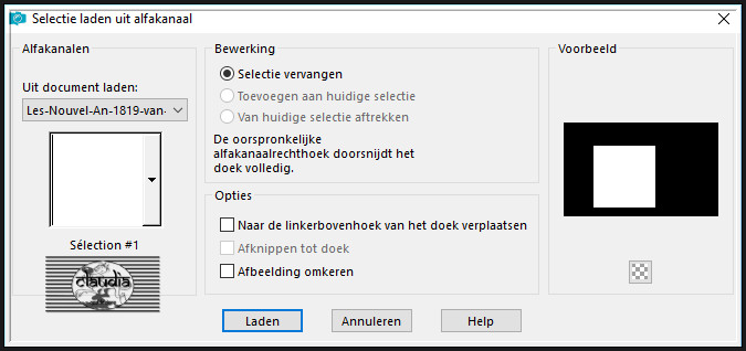 Selecties - Selectie laden/opslaan - Selectie laden uit alfakanaal : Sélection #1