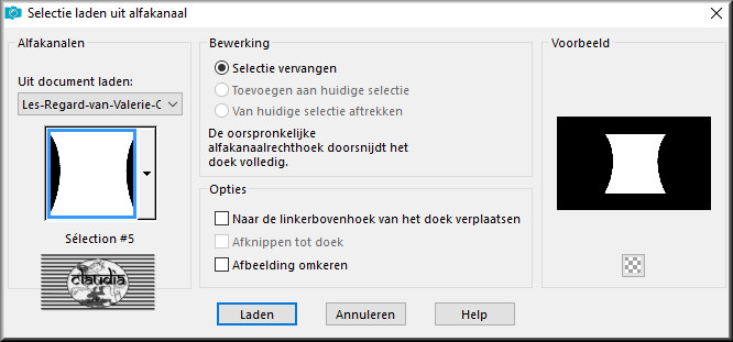 Selecties - Selectie laden/opslaan - Selectie laden uit alfakanaal : laad opnieuw Sélection #5