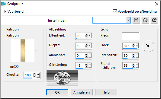 Effecten - textuureffecten - Sculptuur 