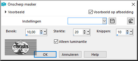 Aanpassen - Scherpte - Onscherp masker