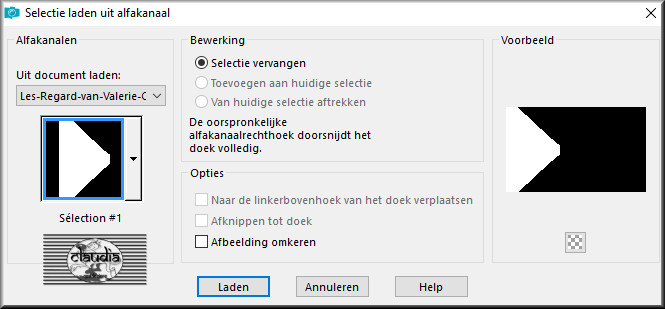 Selecties - Selectie laden/opslaan - Selectie laden uit alfakanaal : Sélection #1