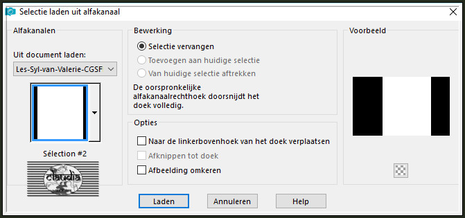 Selecties - Selectie laden/opslaan - Selectie laden uit alfakanaal : Sélection #2