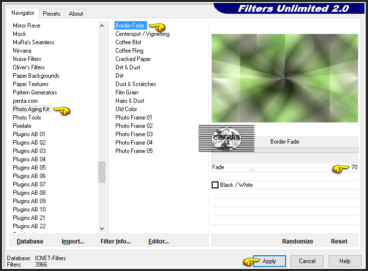 Effecten - Insteekfilters - <I.C.NE Software> - Filters Unlimited 2.0 - Photo Aging Kit - Border Fade