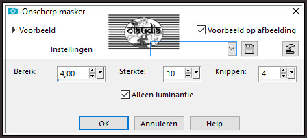 Aanpassen - Scherpte - Onscherp masker