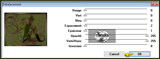 Effecten - Insteekfilters - Jeux de lignes - Entrelacement