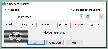 Aanpassen - Scherpte - Onscherp masker