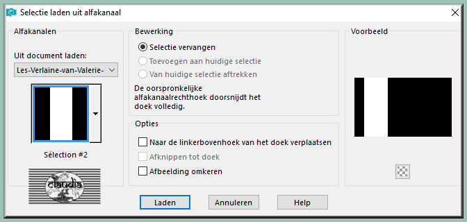 Selecties - Selectie laden/opslaan - Selectie laden uit alfakanaal : Sélection #2