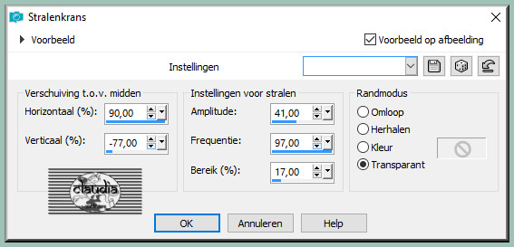 Effecten - Vervormingseffecten - Stralenkrans