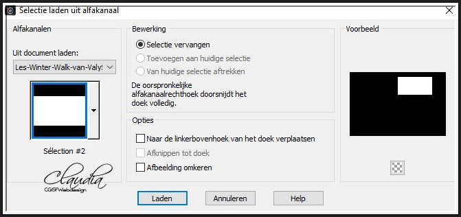 Selecties - Selectie laden/opslaan - Selectie laden uit alfakanaal : Sélection #2