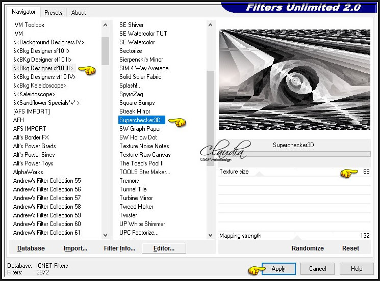 Effecten - Insteekfilters - <I.C.NET Software> - Filters Unlimited 2.0 - &<Bkg Designer sf10 III> - SuperChecker 3D