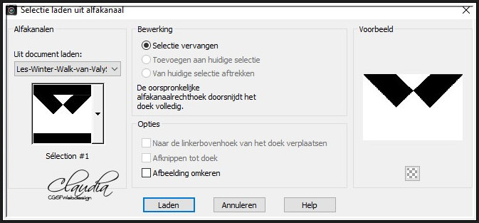 Selecties - Selectie laden/opslaan - Selectie laden uit alfakanaal : Sélection #1