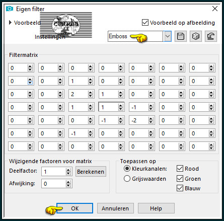 Effecten - Eigen filter - Emboss 