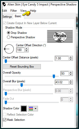 Effecten - Insteekfilters - Alien Skin Eye Candy 5 : Impact - Perspective Shadow