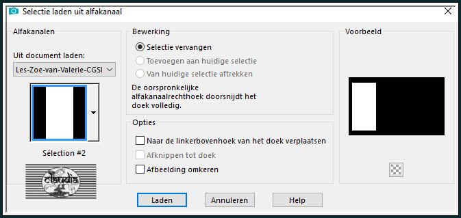 Selecties - Selectie laden/opslaan - Selectie laden uit alfakanaal : Sélection #2