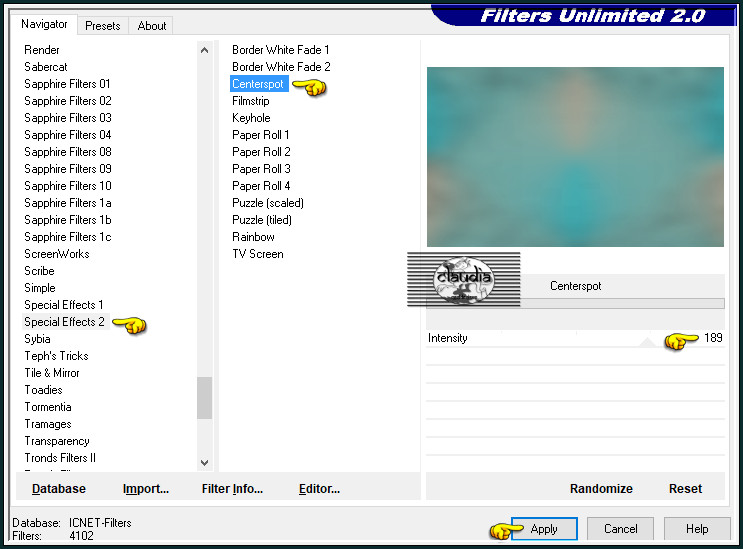 Effecten - Insteekfilters - <I.C.NET Software> - Filters Unlimited 2.0 - Special Effects 2 - Centerspot