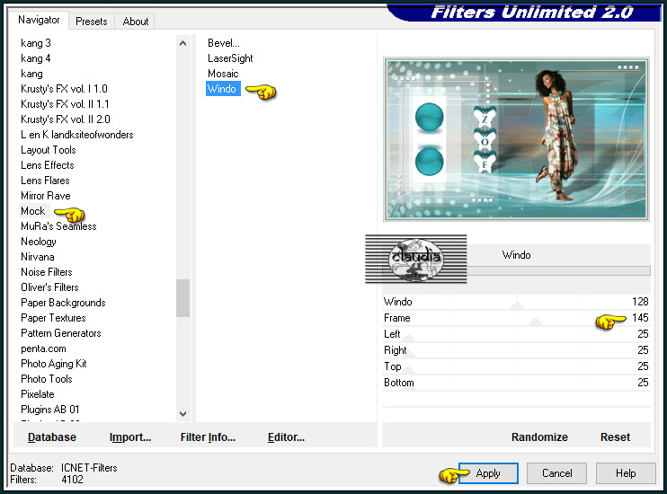 Effecten - Insteekfilters - <I.C.NET Software> - Filters Unlimited 2.0 - Mock - Windo