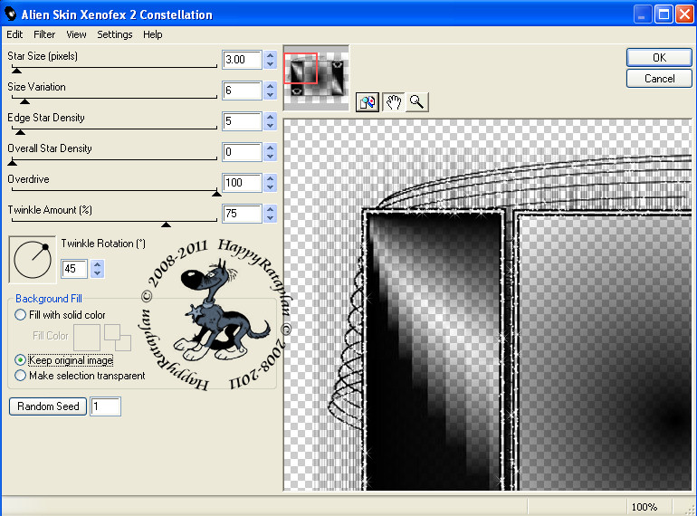 Instellingen filter Xenofex 2