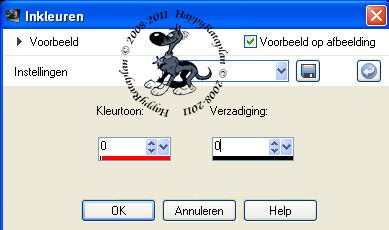 Instellingen voor het inkleuren