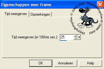 Instelling Eigenschappen van frame