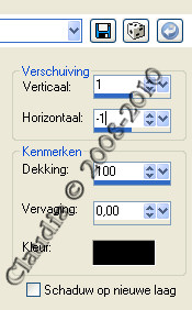 Instellingen Slagschaduw