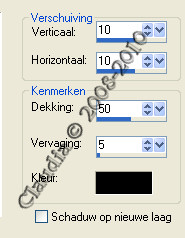 Instellingen Slagschaduw